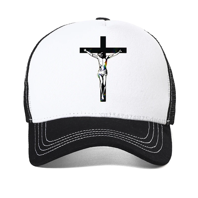 

Vintage Crosses Baseball Cap men Gothic Grunge Y2k Hip hop hat Fashion Women Jesus Christ hats cool Mesh Breathable Trucker Caps