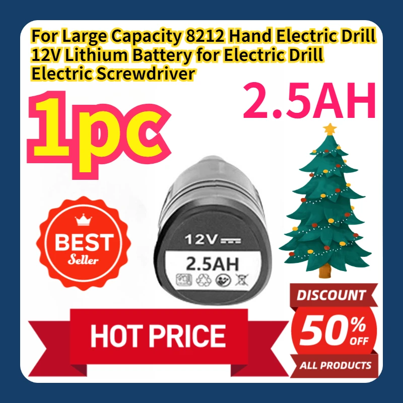 

For Large Capacity 8212 Hand Electric Drill 12V Lithium Battery for Electric Drill Electric Screwdriver