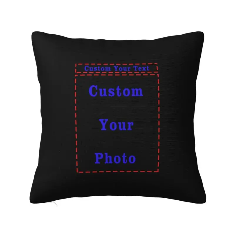 

Cutom Your Photo Text Throw Pillow Covers Decoration Cute Cushion Decoration Salon Square Pillowcase