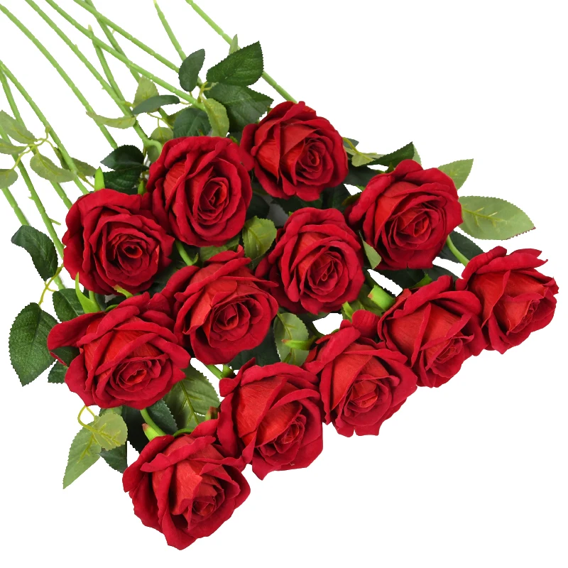 

5/10Pcs Artificial Flowers Bouquet Red Silk Fake Rose Flower for Wedding Home Table Decoration Christmas Valentine's Day Gift