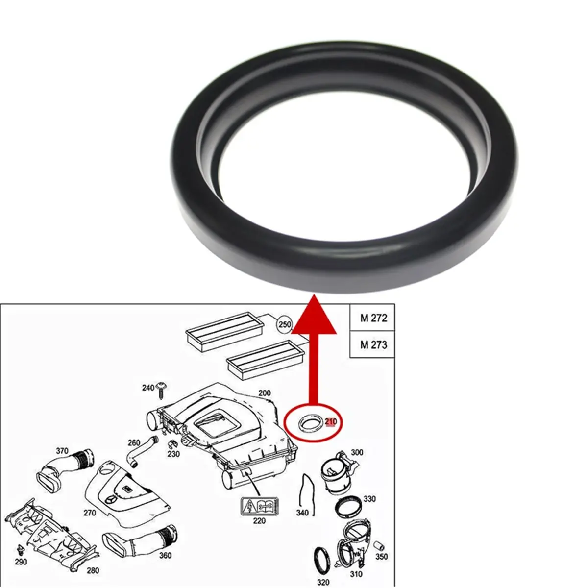 Compatible 5Pcs A2720940080 2720940080 Rear Air Filter Housing Seal for A207 A209 C207 C209 W203 W204 W164 W251 W463 M272