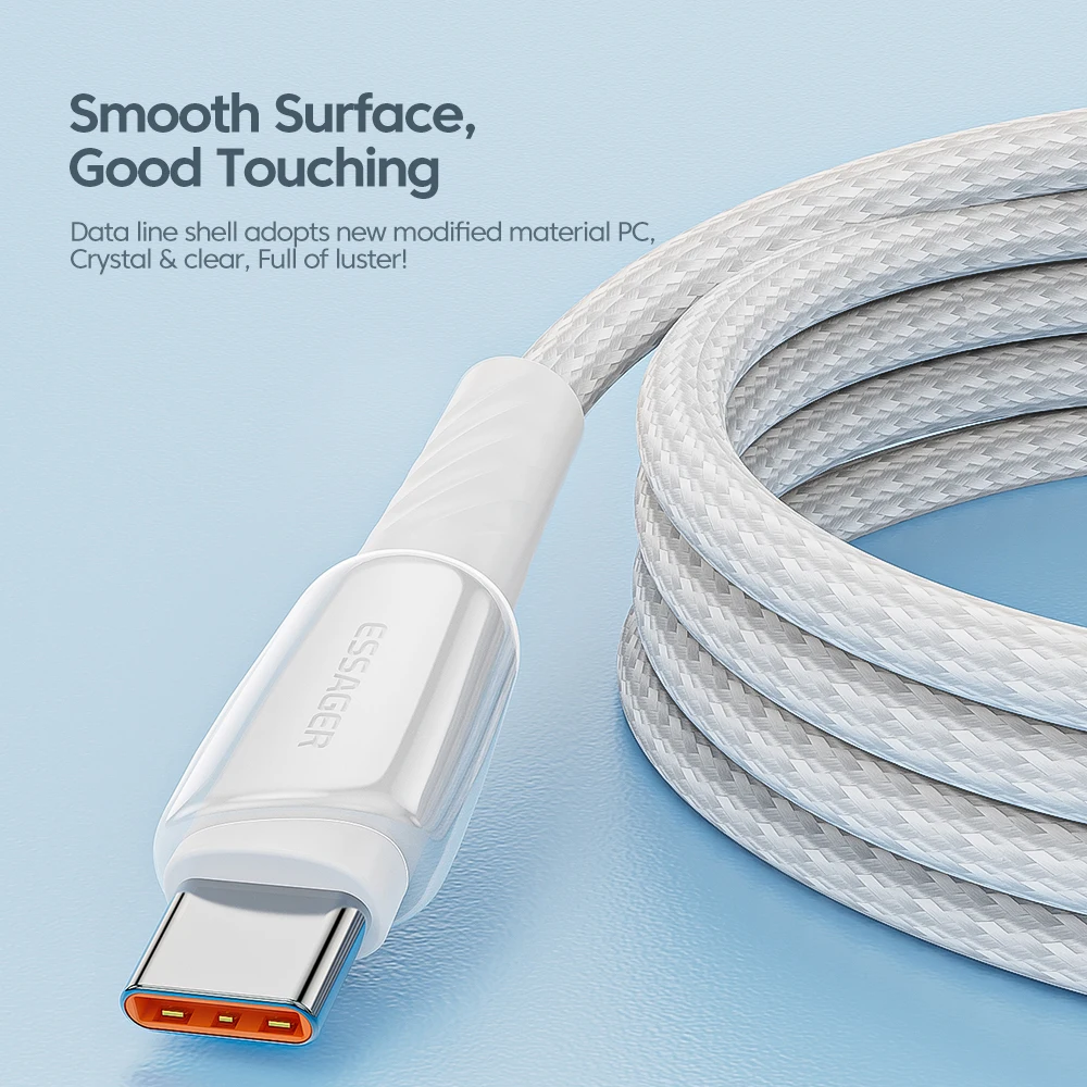 Essager 5A USB Type C Cable 100W For Honor 50 Pro Fast Charging Charger USB C Data Cord Cable 66W For Huawei P50 Mate 40 Pro