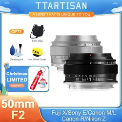 TTArtisan 50mm F2 Full Frame Manual Focus Prime Portrait Lens for Sony E Nikon Z Canon M Canon R M43 Fuji X Leica Sigma L Mount