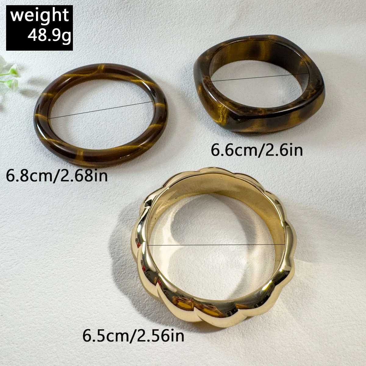 Docona Vintage Resin Twisted Chunky Bracelet Set Stackable Jewelry Ideal for Women's Daily Vacation Wear Accessories