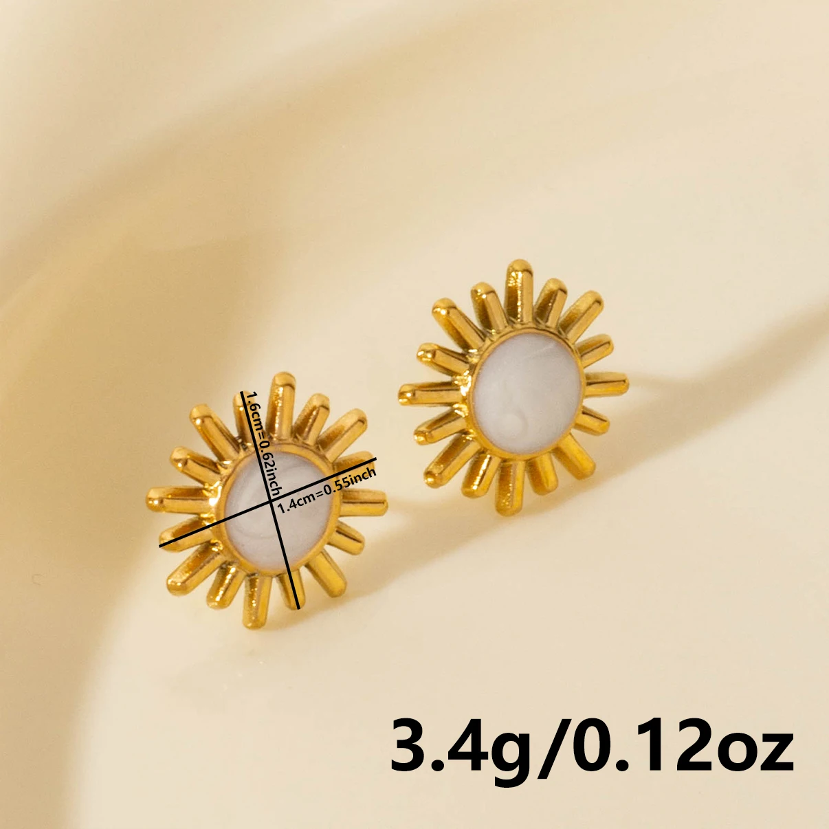 1/3pair Mix Stainless Steel Sun Ear Studs For Women Men Accessories Piercing Earrings Vintage Jewelry Boucle d’Oreille Femmes