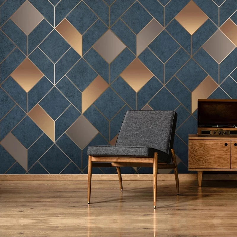 Custom 3D Mural Self Adhesive Wallpaper Geometric Modern Bedroom Living room sofa TV background restaurant study Hotel photo 8d