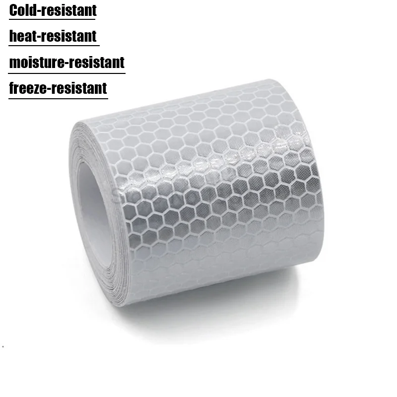 5cm*1m Hot Style White Adhesive Crystal Color Grid Reflective Film Reflective Tape Reflective Warning Tape