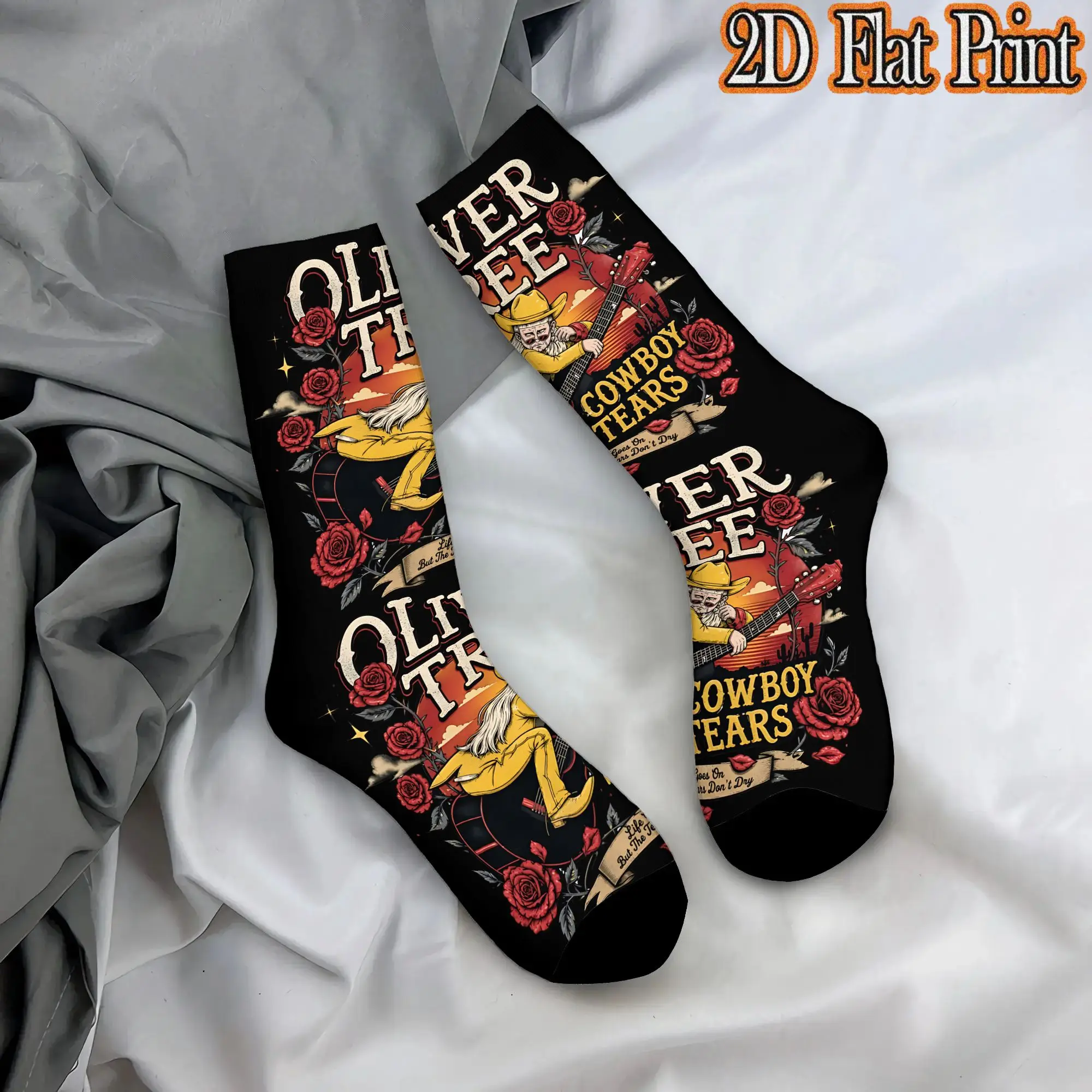 Oliver Tree Outdoor Men's  Mid-calf Winter Socks Unisex Breathable Crew Sock Cycling Socks