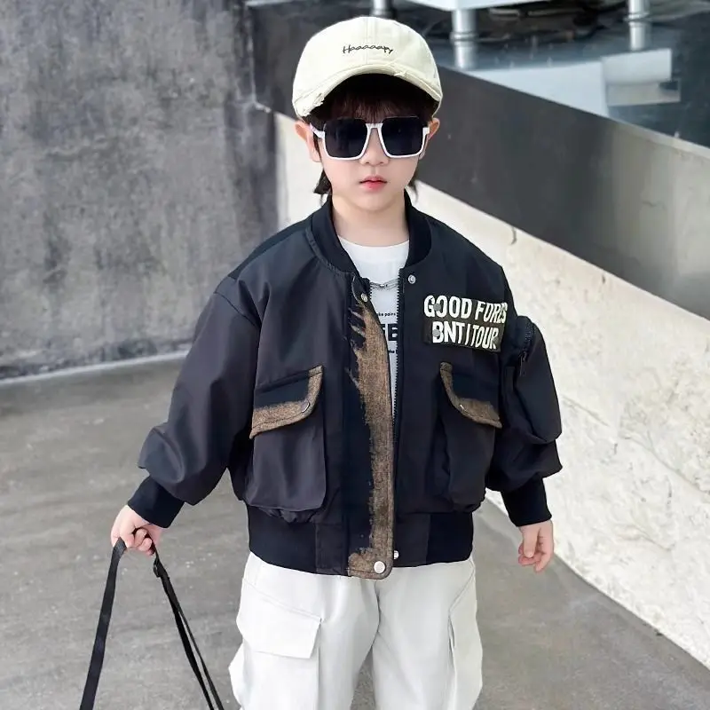 سترة بيسبول للأولاد 2025 سترة عصرية للربيع والخريف على الطراز الكوري ملابس خروج متعددة الاستخدامات للأطفال ملابس خارجية مريحة عصرية #1