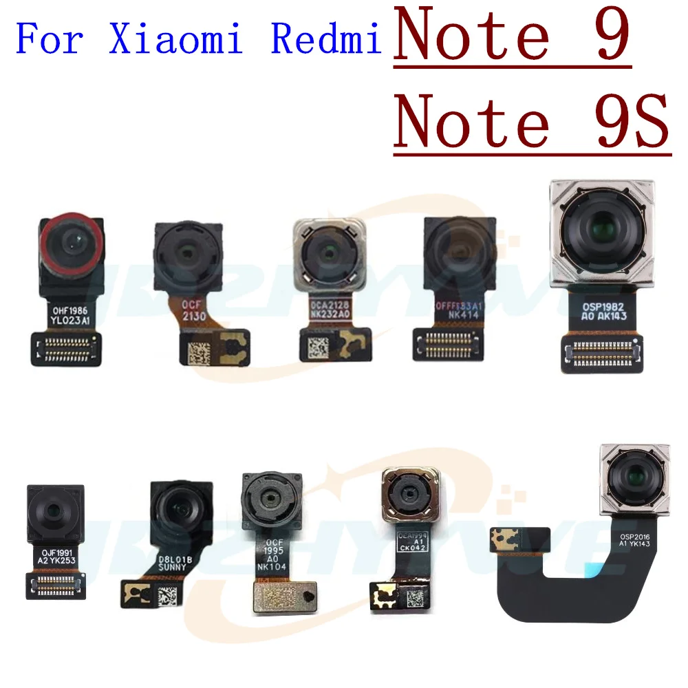 Back Main Rear Camera For Xiaomi Redmi Note 9S Note9 Ultrawide Depth Macro Front Camera Module Flex Cable Replacement Parts