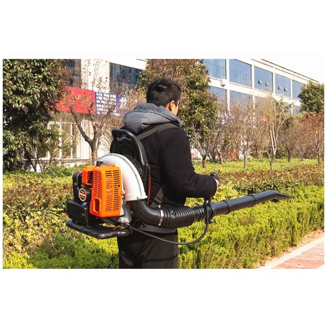 EB8500 กระเป๋าเป้สะพายหลัง Snow Blower 75.6cc เครื่องยนต์ 2 จังหวะ Gas Leaf Blower แบบพกพาเบนซินฝุ่น Snow Blower สําหรับสวนกลางแจ้ง