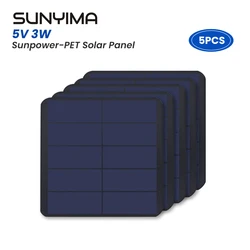 5pcs SUNYIMA 121*125 5V3W Sunpower PET High Efficiency Solar Panel Patch 3W Battery 5V Drone Surveillance Communication