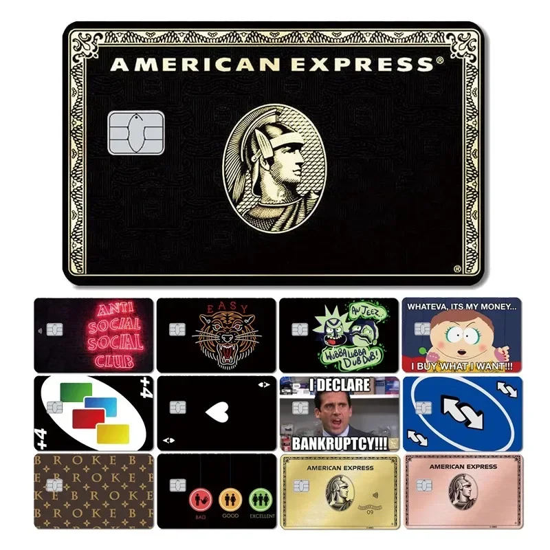 Funny Game Black Card Wing Front Film Skin Sticker Cover for Small Chip Bus Card Credit Card Waterproof Matte HT12