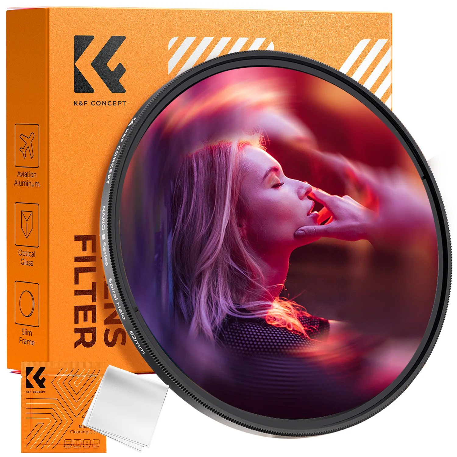 

K&F CONCEPT Спиральный фильтр-гало для объектива камеры, премиум-класс, оптическое стекло, эффект вихревого размытия, 58/67/72/77/82 мм