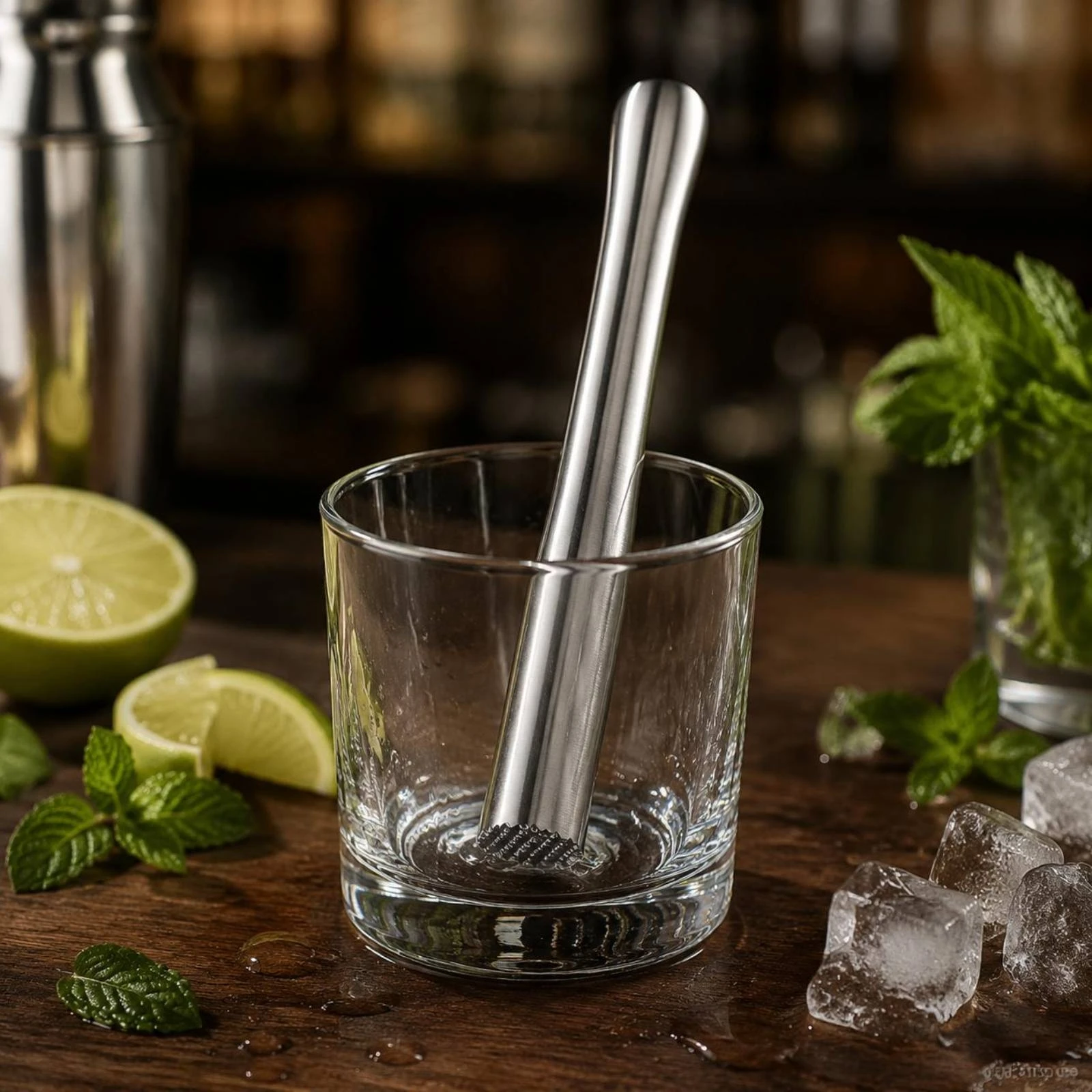Stainless Steel Muddler Rust Resistant Ice Crushing Stick Drink Smashing Rod Food Safe Bar Tool Multi-Purpose for Bartenders