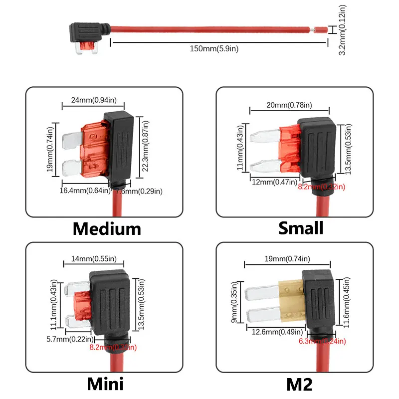 1PCS 12V Fuse Holder Add-a-circuit TAP Adapter Micro Standard Ford ATM APM Blade 10A 15A 20A