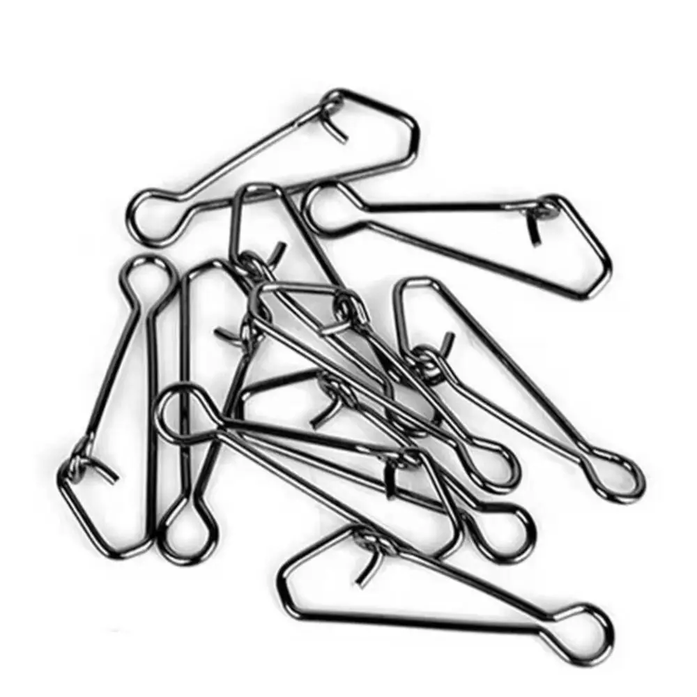 100 قطعة من الفولاذ المقاوم للصدأ خط الصيد إغراء المفاجئة قوة سحب قوية خفيفة الوزن موصل الصيد التعشيق دبوس السلس