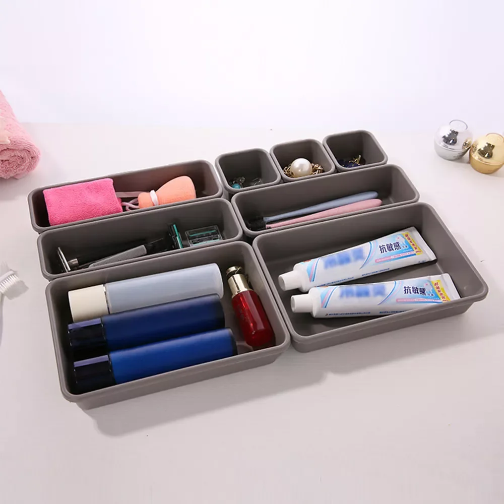 

8pc/set Storage drawer storage box Storage Organizer Box Drawer Make Up Brush Holder Storage Pot Jewellery Cover UK Home Storage