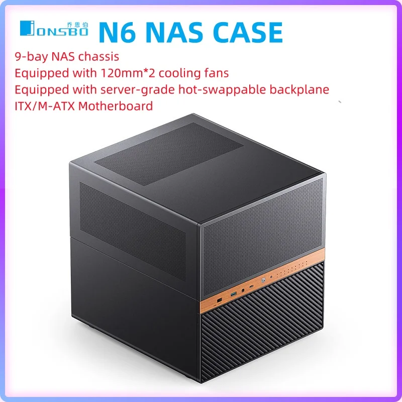 JONSBO N6 NAS Case With 9 Hot-Swappable Bays Supports ITX M-ATX Motherboards 240mm Water Cooling Suitable For Home Data Storag