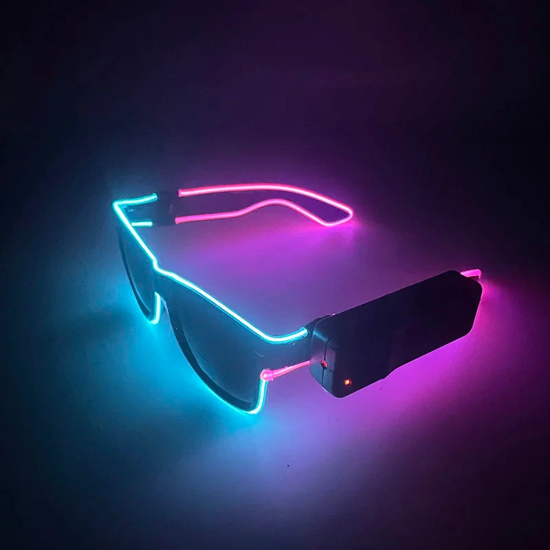 New Cool Wireless Glowing LED Light Up Glasses Luminous Neon Sunglasses For wedding Rave Festival Party disco nightclub gift view 2
