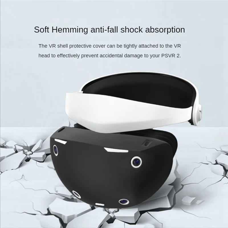 For PS VR2 Helmet Full Package Silicone Portable Protective Cover PS VR2 Protective Shell Accessories, White XHX