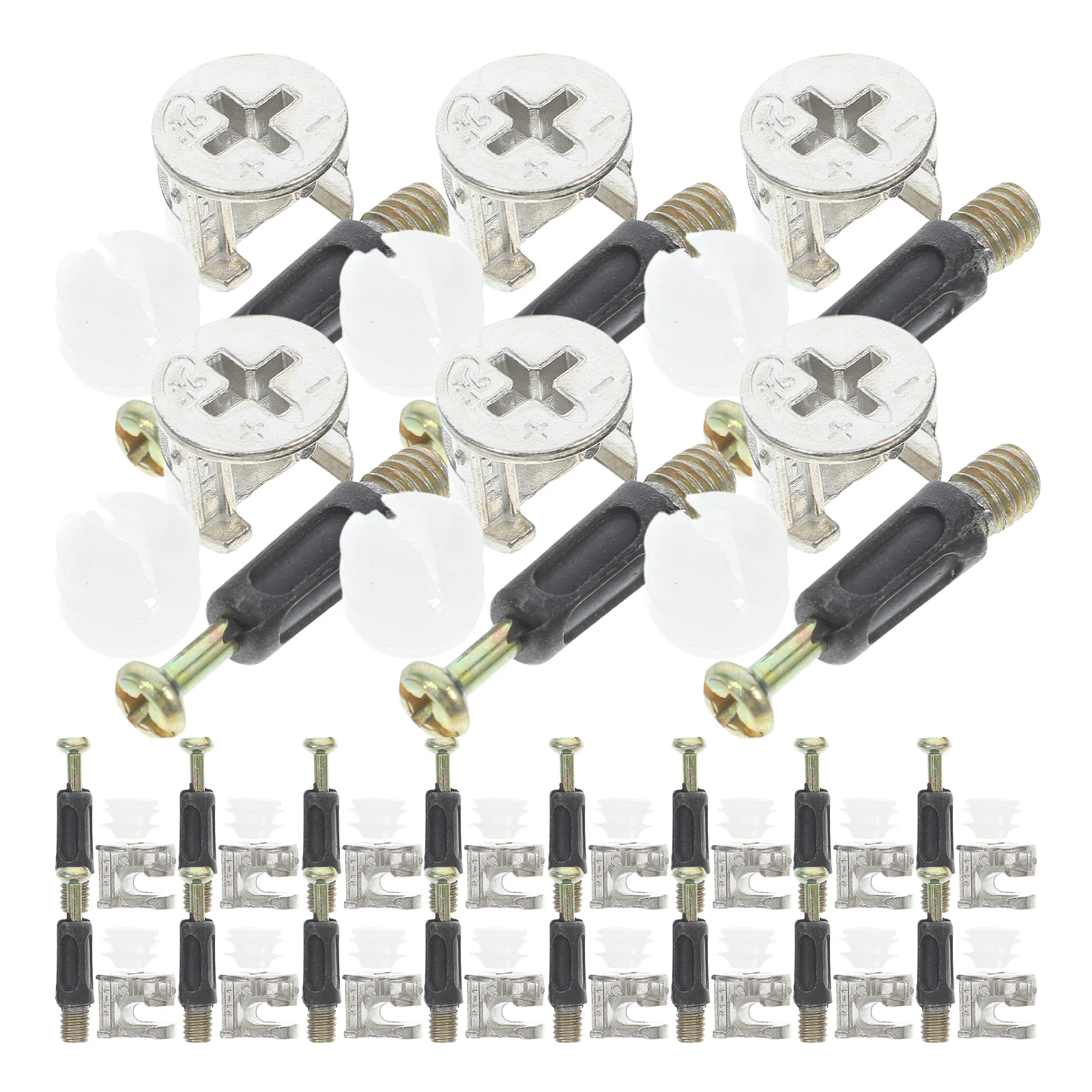 

24Sets Furniture Cam Locks Connector Adjustable Metal Fittings Fasteners for Cabinet Wardrobe and Drawer Assembly