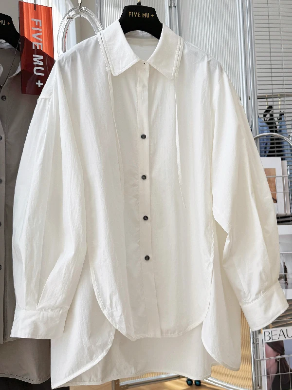 

plus Size Women's Long Sleeve Shirt Spring Summer Thin Casual Vacation Sun Protection Loose Fit Korean Style Cotton 100%