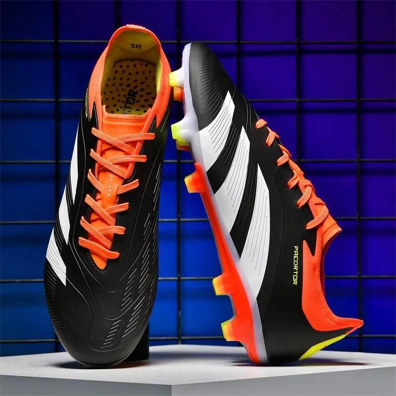 2024 Men‘s Football Boots Low Top Soccer Shoes Comfortable Breathable TF/FG Grass Non-Slip Training Sneakers Outdoor Footwears