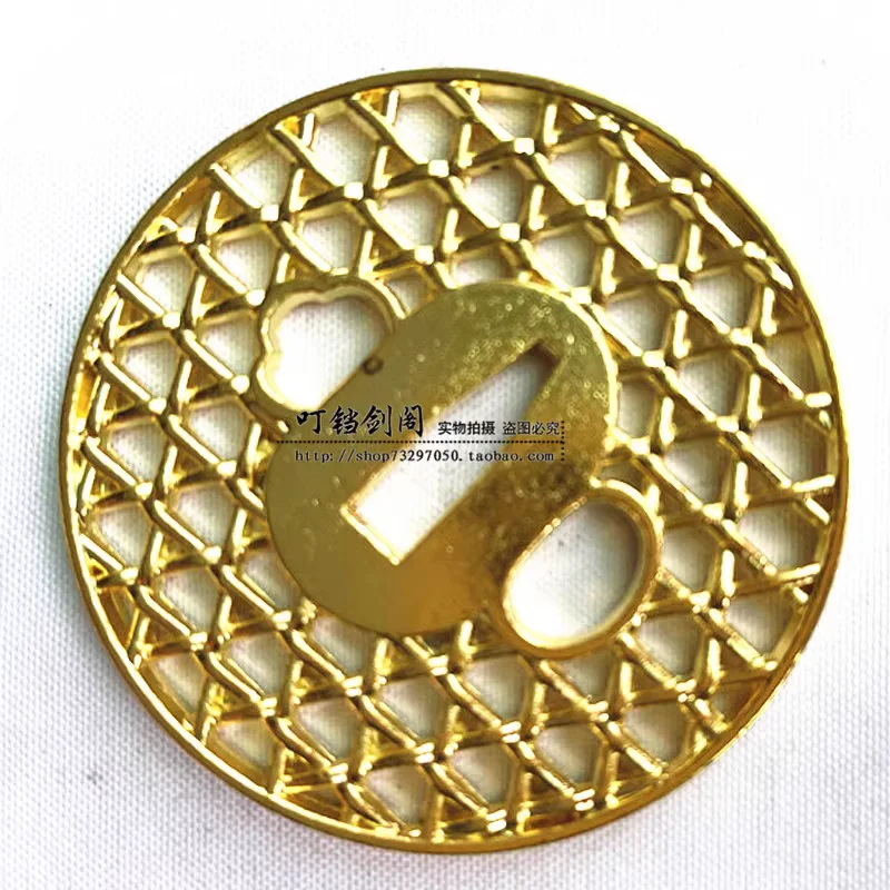 Garde-mains Tsuba en alliage doré, accessoires d'épée Katana japonaise, traditionnel fait à la main