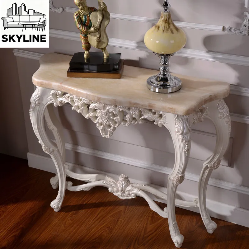 Entrance Table French Entrance Platform Semicircular Marble Entrance Cabinet Shelf Living Room Bar