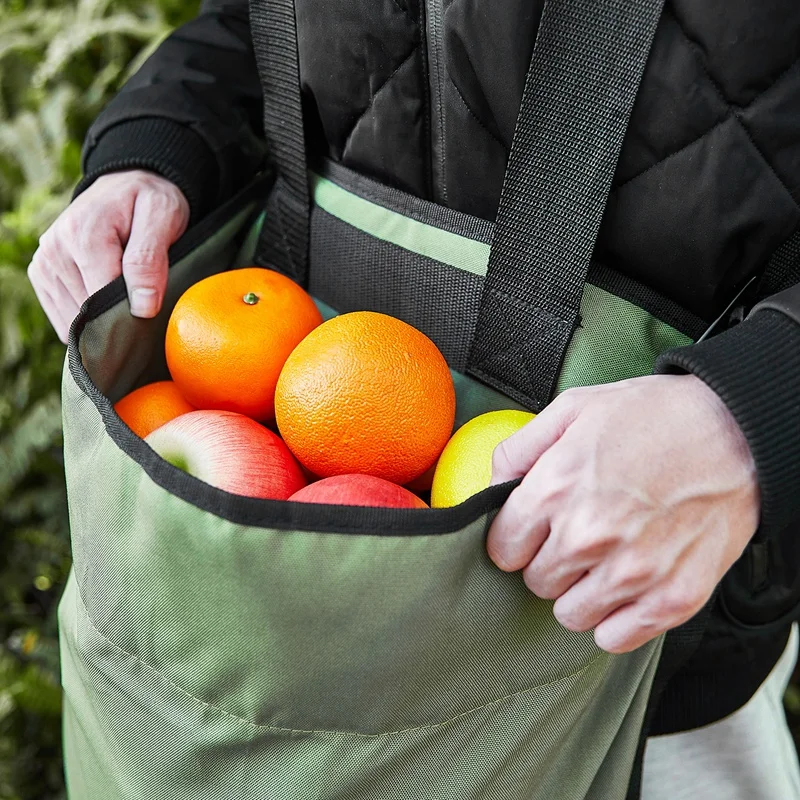 Fruit Picking Bag Vegetable Picking Apron Oxford Cloth Canvas Foraging Pouch