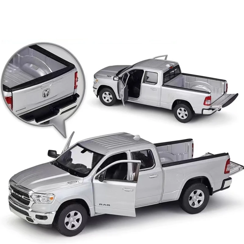 Welly 1/27 Dodge RAM 1500 Alloy Pickup Car Truck Model Diecast Metal Off-road Vehicles Car Model Simulation Collection Kids Gift