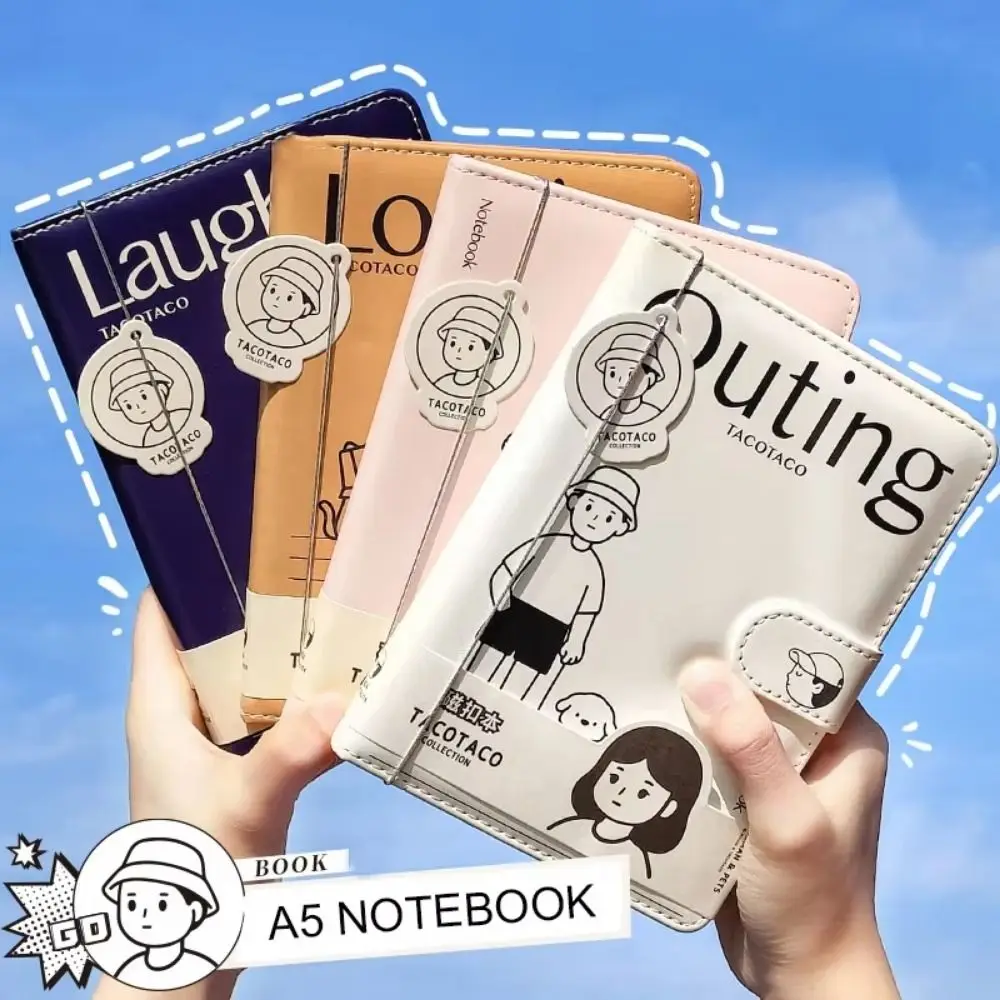 Блокнот с иллюстрацией A5 и магнитной пряжкой, чехол из искусственной кожи, цветная страница, личный журнал, сделай сам, с закладкой, дорожный блокнот, исследование