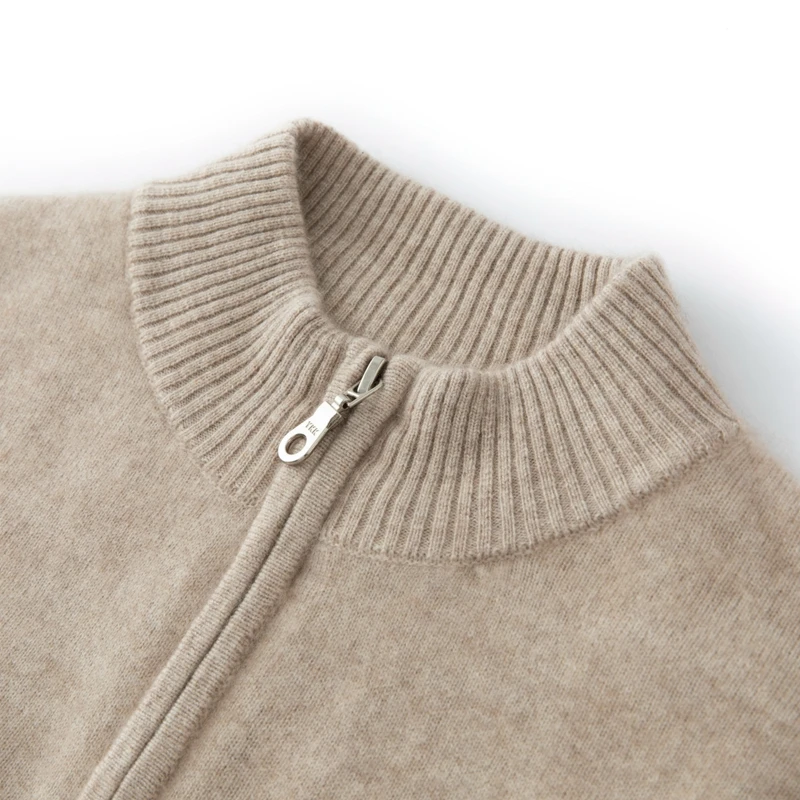 100%Cashmere Sweater Men's Knitted Half Zipper Pullover Autumn Winter New Warm Top Half High Neck Business Casual Shirt Menswear