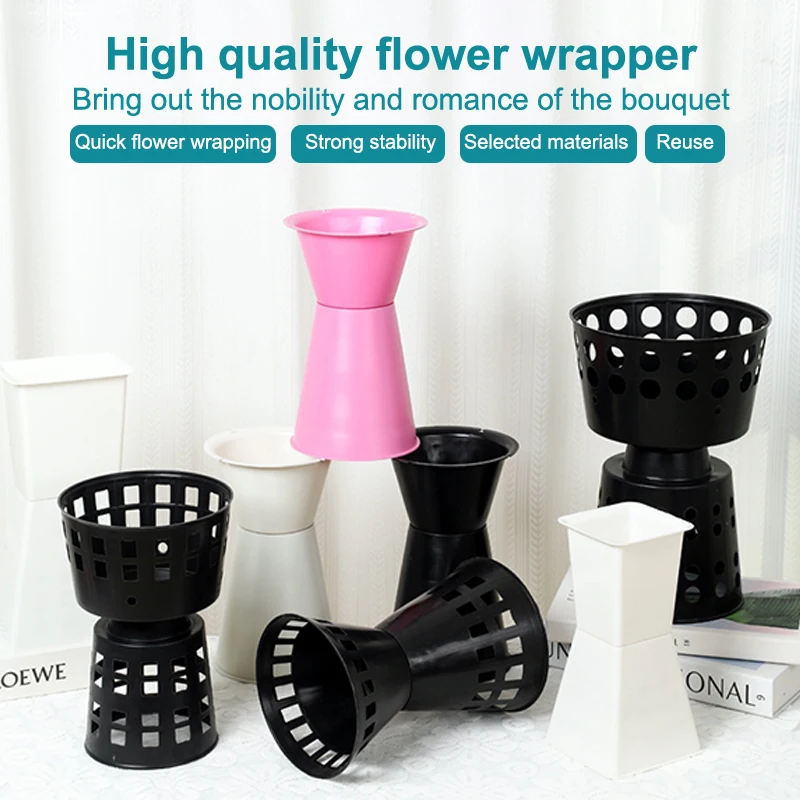 10Pcs Floral Foam Holder with Inner Liner,Flower Arrangement Base Mold,Fresh Flower Fixed Packaging Accessory for Art Decoration
