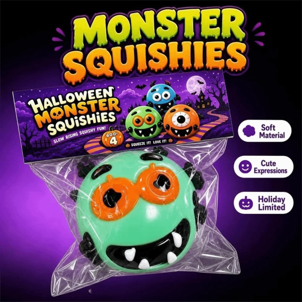 Halloween Theme Squishy Curiosities Slow Rising Stress Relief Quirky Sensory Fidget Ultra-Soft Dog Face Swap Squishy