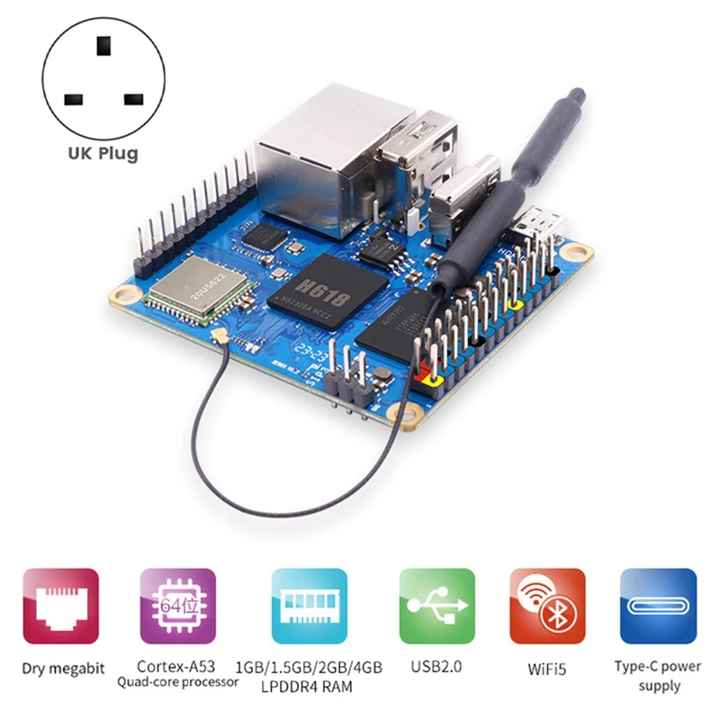 Voor Oranje Pi Zero3 Development Board Ram H618 Wifi5 Bt5 Gigabit Lan Voor Android12 Debian12 Met Koellichaam