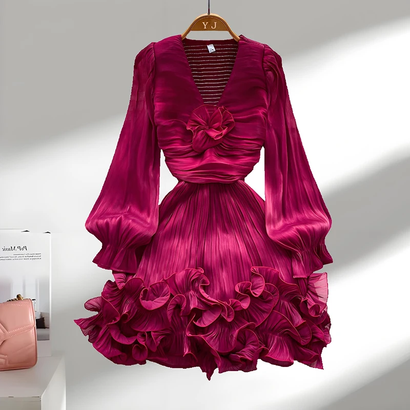 Tiered Chiffon Bridesmaid Dresses 2026 for Women Ruffles Stretch Short Dress Fashion Elegnat Evening Party Mini Dress Female