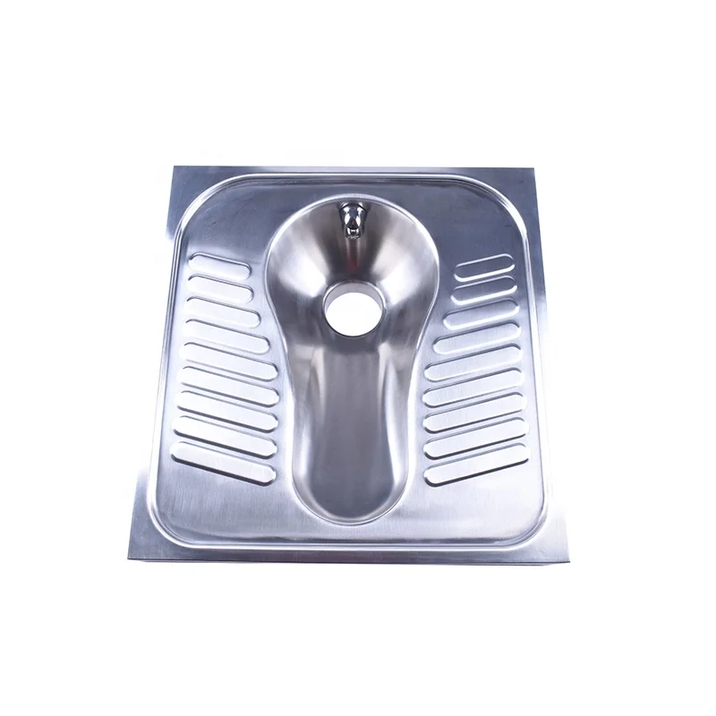 Squatting Toilet Wc Pan for Sale High Quality 304 Stainless Stee with Trapway 3 Years CN;GUA SS1001 without Fender