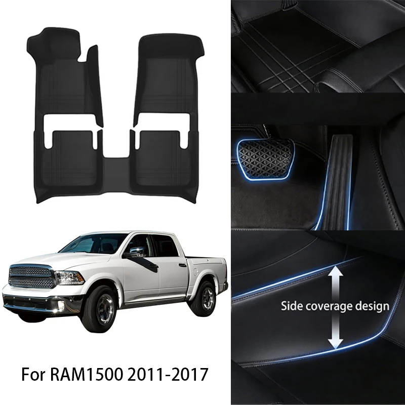

Custom Fit PU Leather Car Floor Mat For Dodge For RAM1500 Journey 2009 2014 2018 2024 Luxury Full Set Auto Interior Accessories