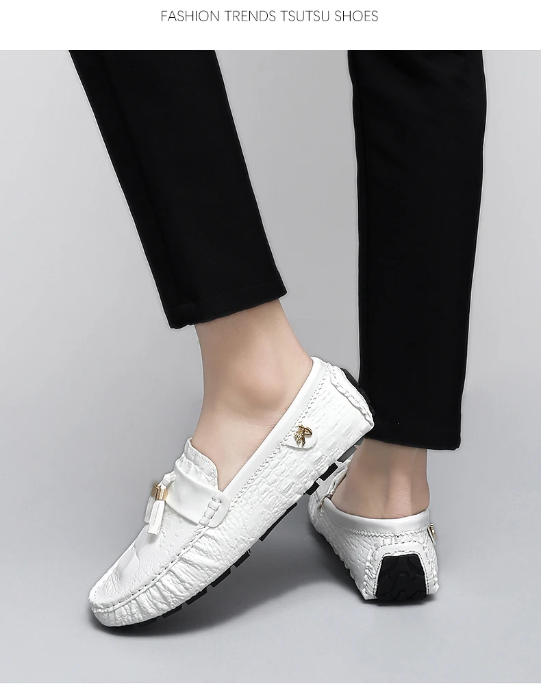 2025 Neuer Stil Handgefertigte Quasten-Loafer für Herren, Atmungsaktive Trendige Leichte Luxus-Krokodilmuster Slip-On Freizeit-Loafer, Unisex Fahrschuhe – Detail 17