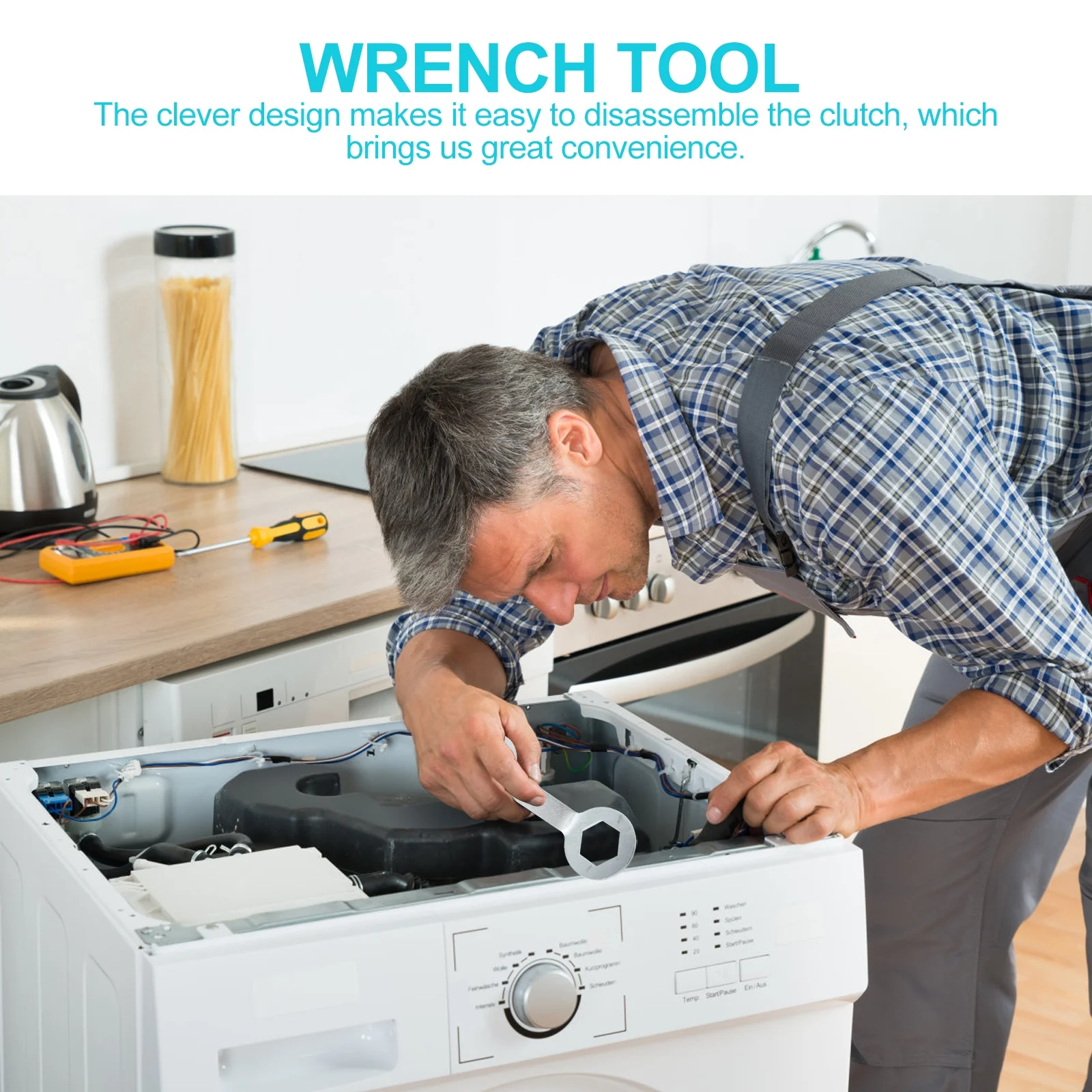 

Washing Machine Clutch Wrench Double-Ended 36/38Mm Heavy Duty Steel Spanner For Home Repair Durable Compact Hand Tool