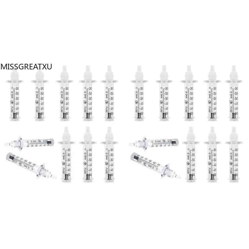 20Pcs EMECE 0.3ML Empty Ampoule Nozzle Disposable Individually Wrapped Plastic Tube for Cosmetic Serum Reagent Dispensing