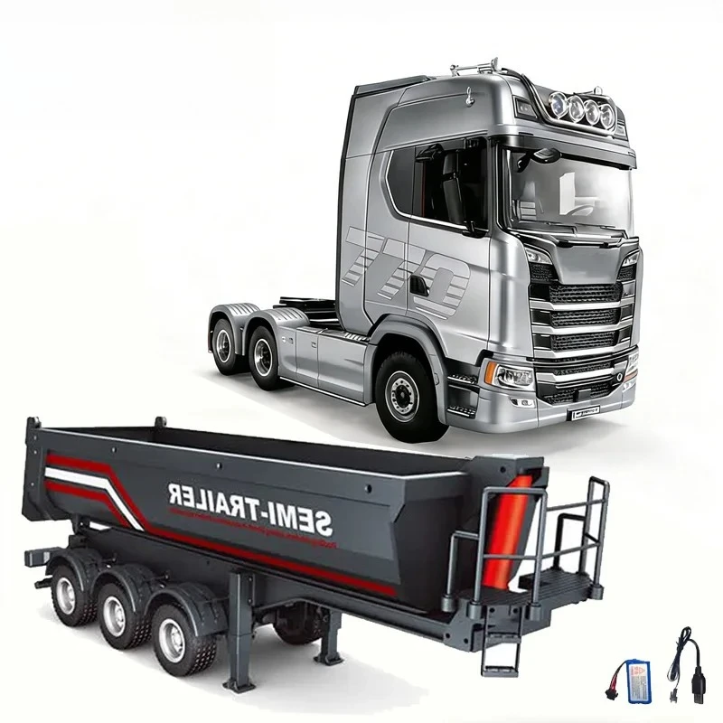 Huina New Model 1501+1509 with Demon Eyes 770s RC Heavy-duty Truck Trailer Model Tractor High-end Toy Children's Adult Gift
