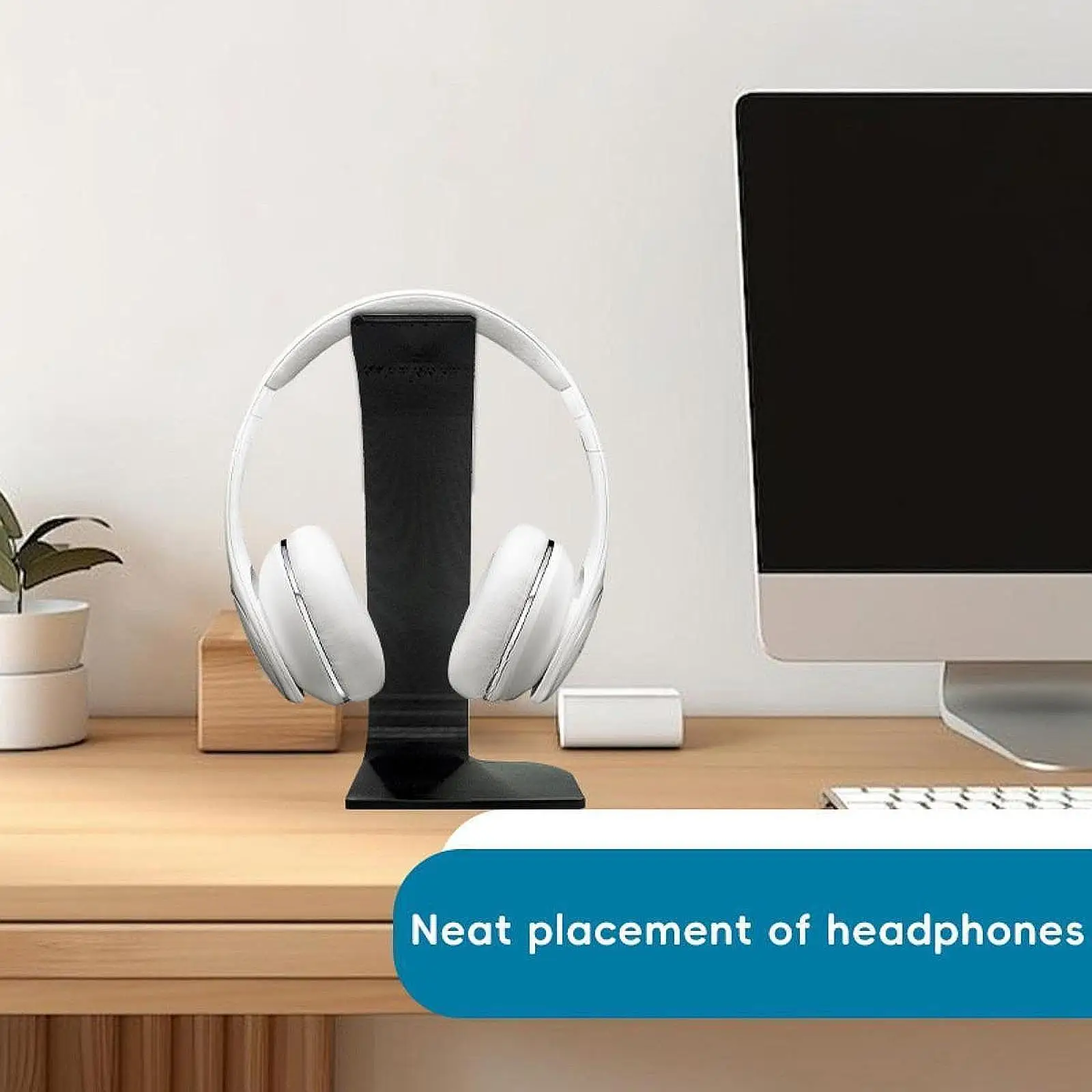 Supporto per cuffie Moderno Stabile per Home Office Organizzatore di archiviazione multiuso Supporto per cuffie da tavolo Espositore per auricolari