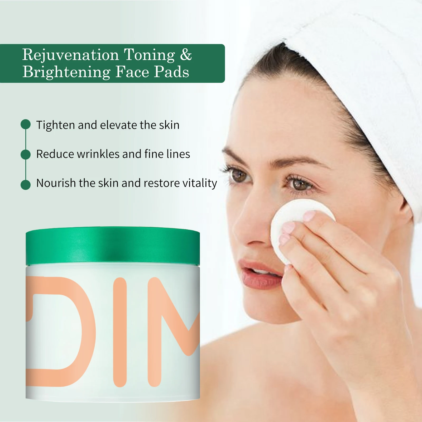 Увлажняющие ватные диски Тонер для осветления тонких линий против прыщей Гладкий Вывленный питательный Успокаивающий тон кожи Восстановление поврежденной кожи