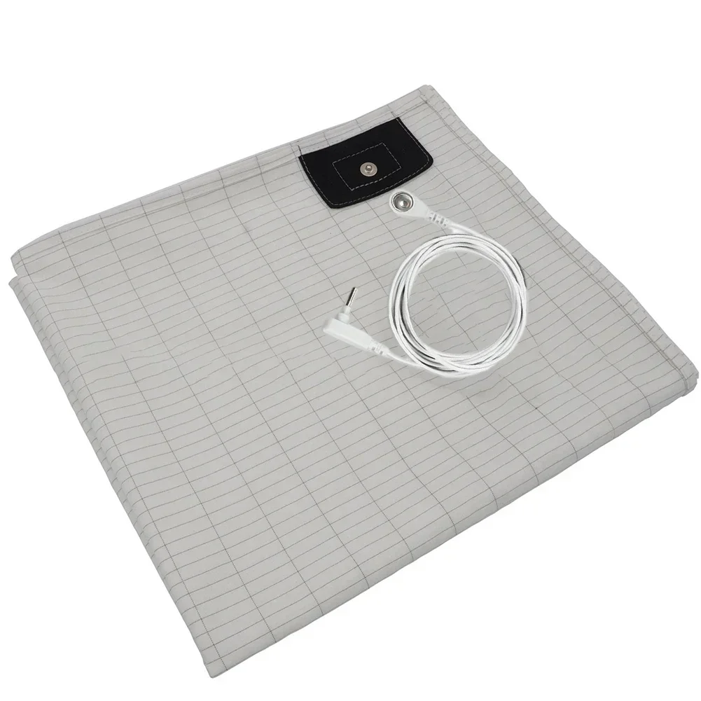 1pc Grounding Sheet 5% Silver Fiber Conductive Organic Grounding Sheet With Cable 27x52 Inch Home Improvement Supplies