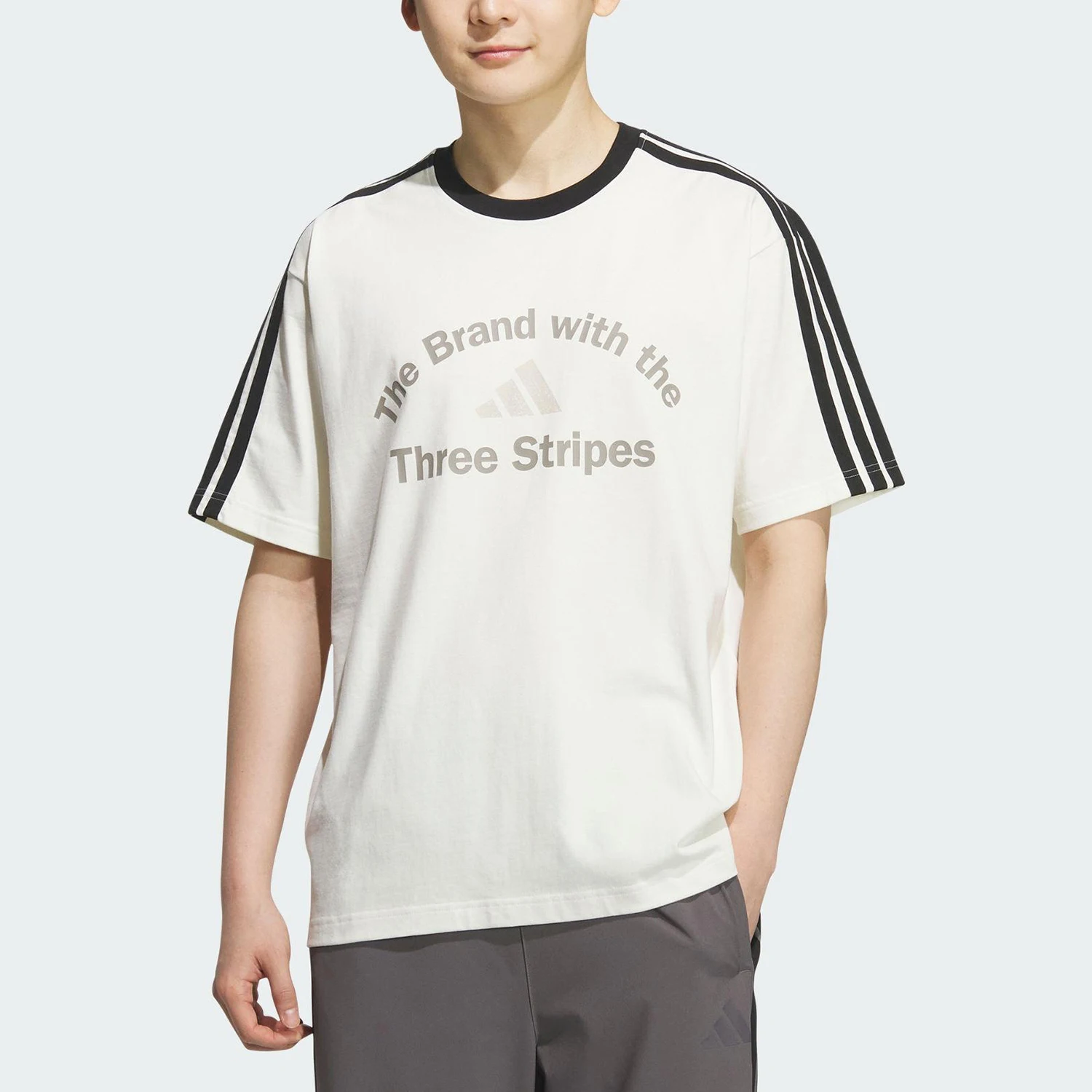 Adidas Asli 2025 Musim Panas Pria Kasual Rajutan Luar Ruangan Lengan Pendek KF2478