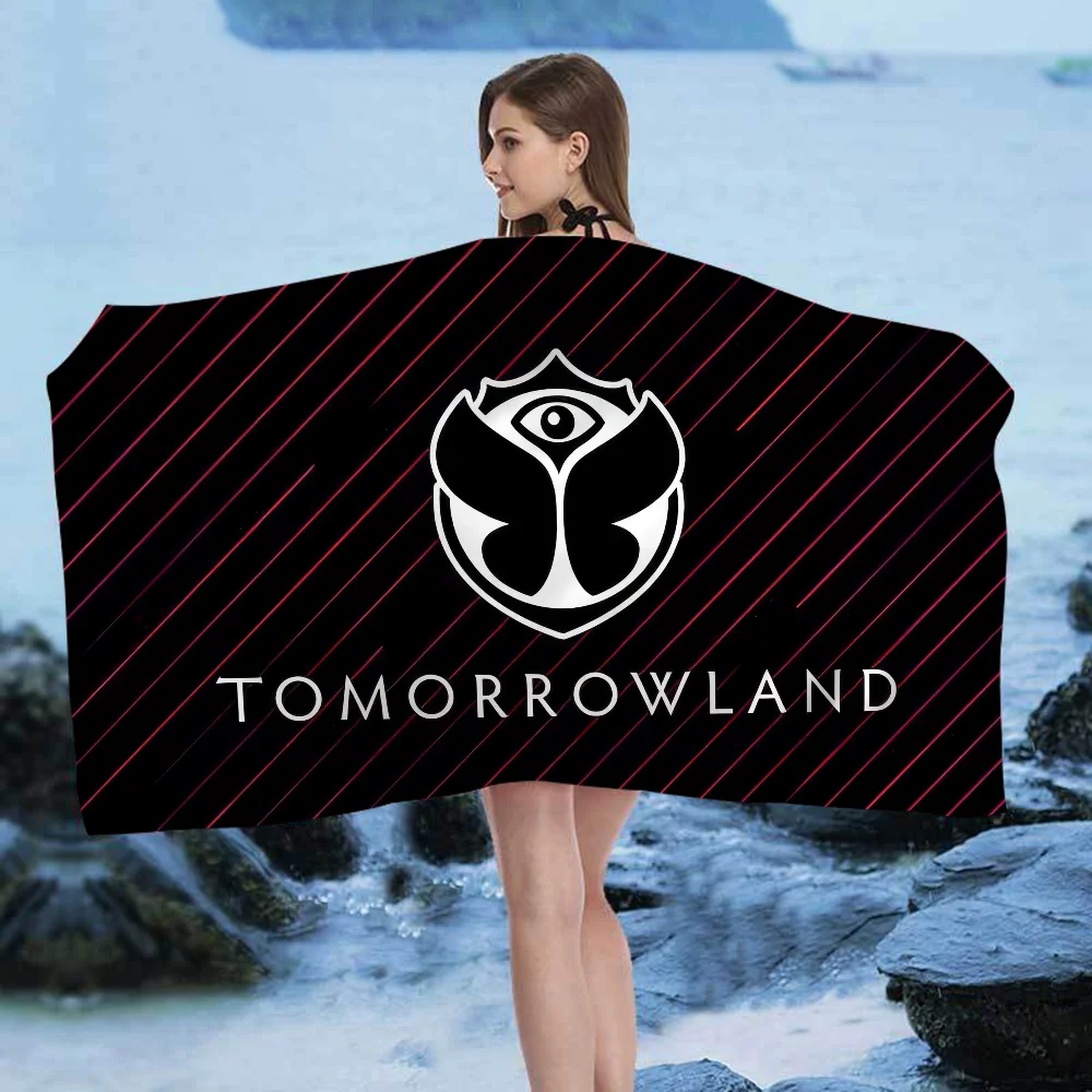 Tomorrowland music Logo Anime Beach Swimming Towel Soft Absorbent Washcloth Children\'s Gifts for Kids Travel Camping Gym