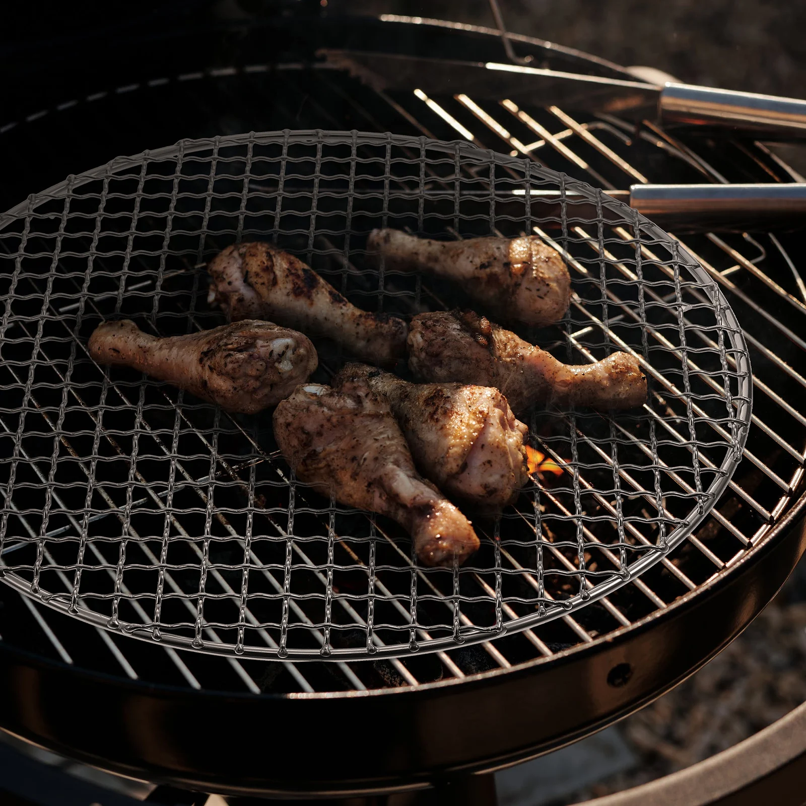 

Round Outdoor Barbecue Mesh Non-Stick Iron Grill Mat Lightweight Portable Barbecue Tool for Bbq Lovers Grill Mat